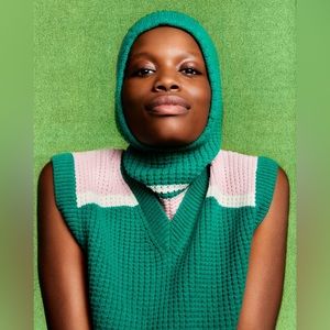 Marni x Uniqlo Knitted Vneck Vest with matching balaclava. 54 Green. NWT. Size S